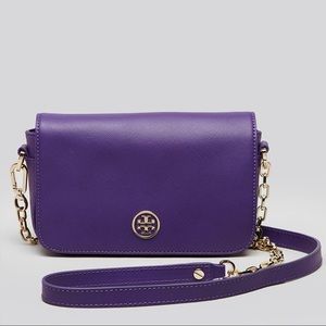 Tory Burch Purple Leather Robinson Crossbody Bag